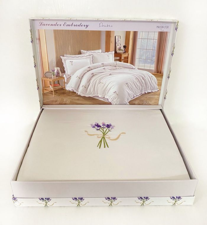 Постільна білизна Maison D'or сатин 200х220 Lavander Embrodery Lila