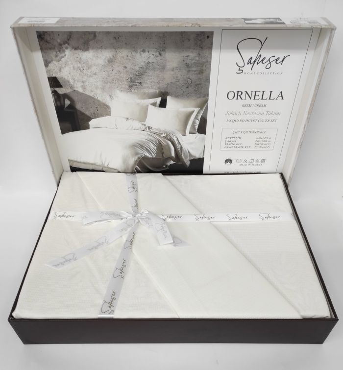 Постільна білизна Saheser Jacquard Vip Satin 200X220 Ornella Krem/Kream