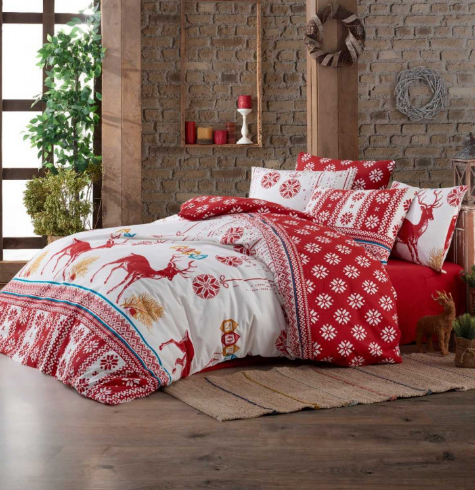 Постільна білизна Belizza фланель 200x220 Noel