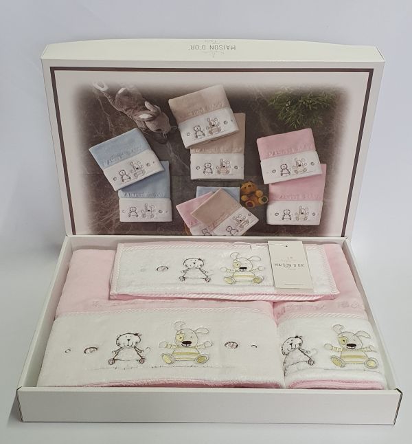 Рушники дитячі Maison D'or 3шт Lamite Pink