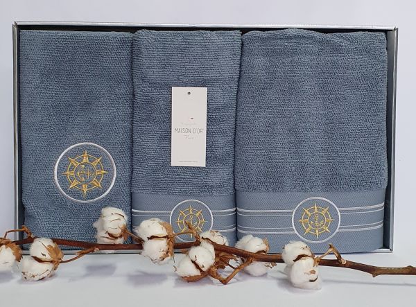 Рушники Maison D'or 3шт Elegance Marine Blue