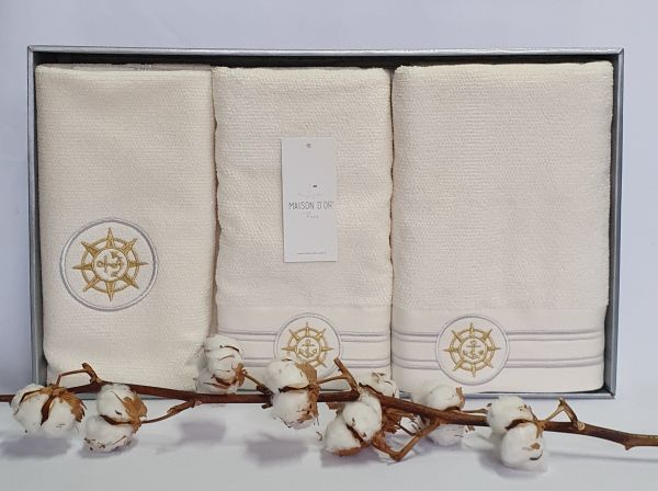 Рушники Maison D'or 3шт Elegance Marine Ecru
