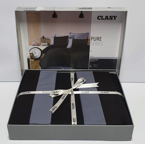 Постільна білизна CLASY ранфорс 200*220 см Pure Series V-1 Siyah