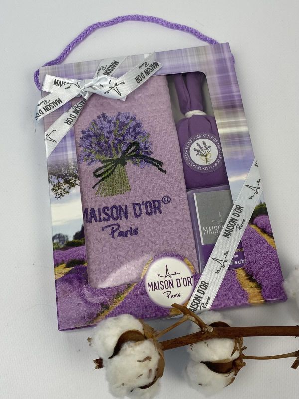 Подарунковий кухонний рушник+мило саше Maison D'or "Lavander" Lavander
