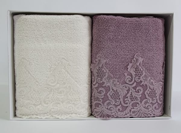 Рушники Maison D'or 2шт New Trendy Jasmine Ecru Lilac