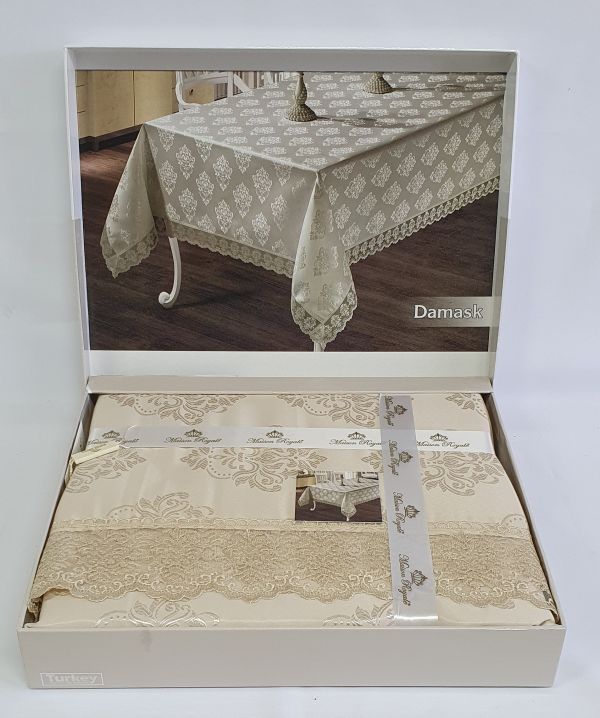 Скатертина Maison Royale 160x220 Damask Cappucino