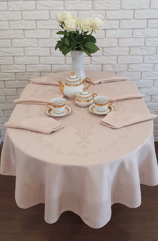 Скатертина Sagol тефлон 160x400 ovale St-060 Cappucino + 10 серветок 45 см *