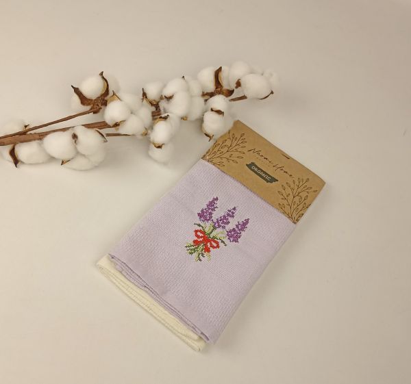 Набір вафельних рушників Meteor 2шт Pattern Hanger Lavander 2