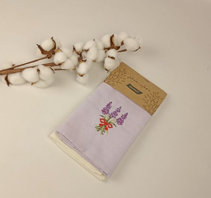 Набір вафельних рушників Meteor 2шт Pattern Hanger Lavander 2
