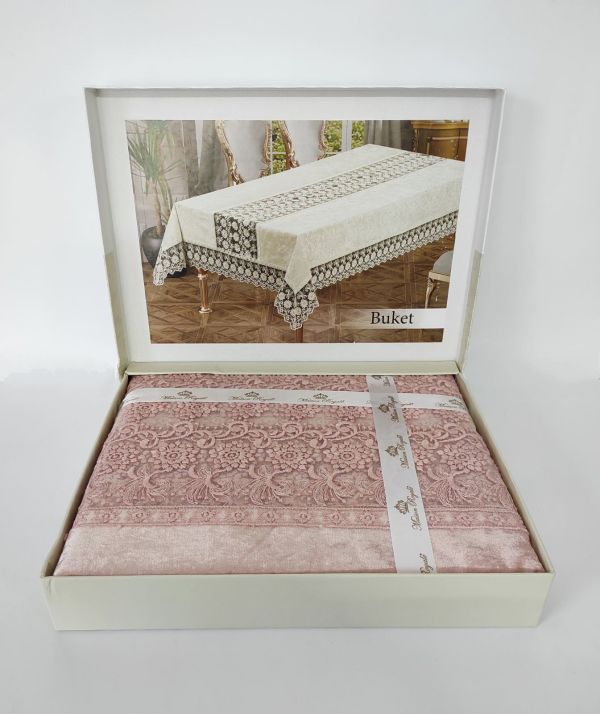 Скатертина Велюр Maison Royale 160x300 Buket Powder