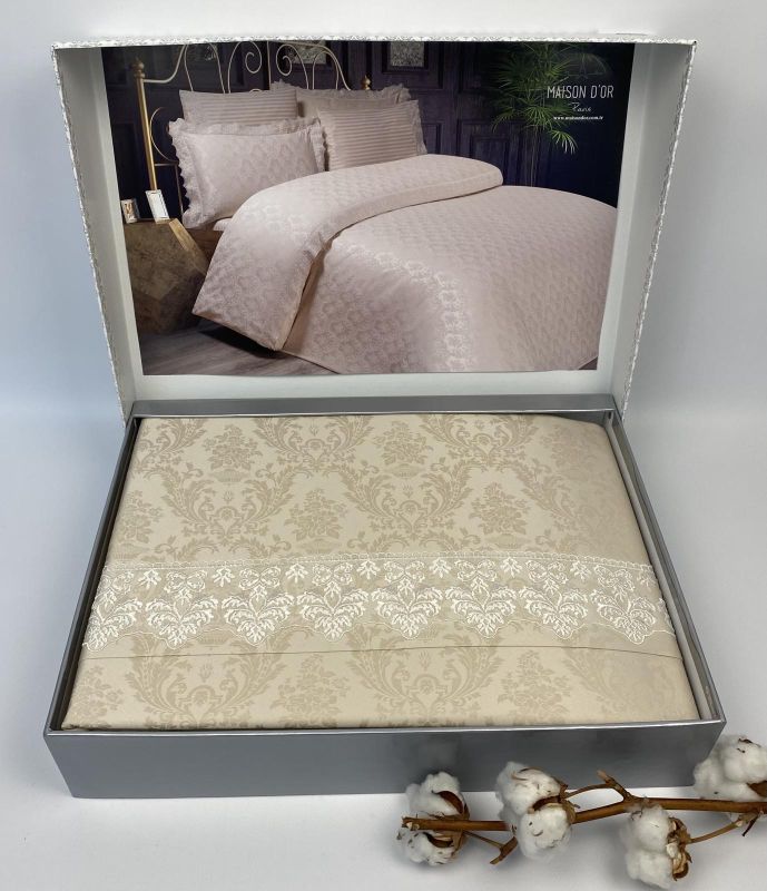 Постільна білизна Maison D'or Emerald Gupped Linens бамбук 200х220 Beige