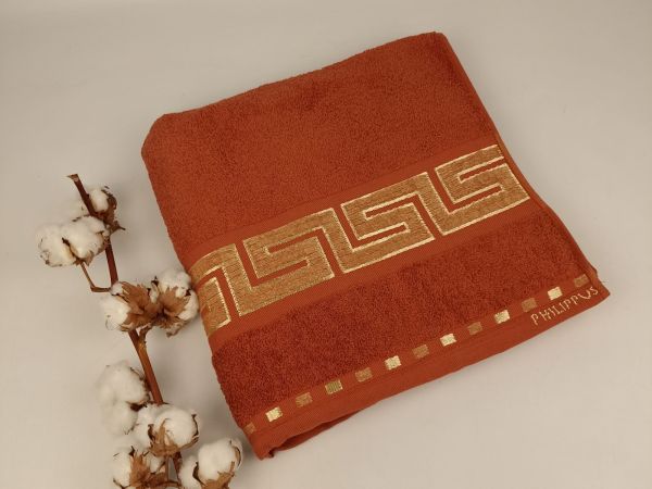 Рушник Philippus Collesium Cotton 70х140 Krinkil Greek Теракотовий (Е261)
