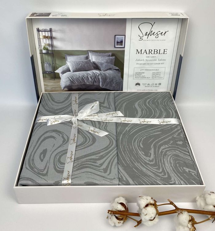 Постільна білизна Saheser ранфорс Marble 200х220 Gri