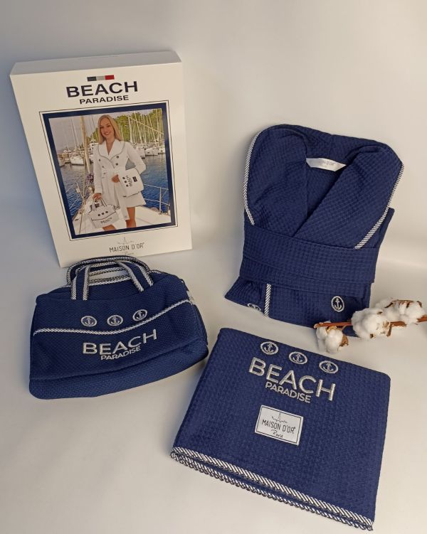 Халат набір жіночий Maison D'or Beach Paradise Navy S