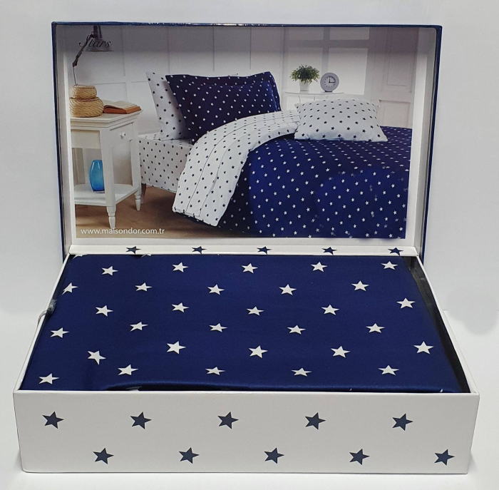 Постільна білизна Maison D'or сатин 200х220 Stars Navy