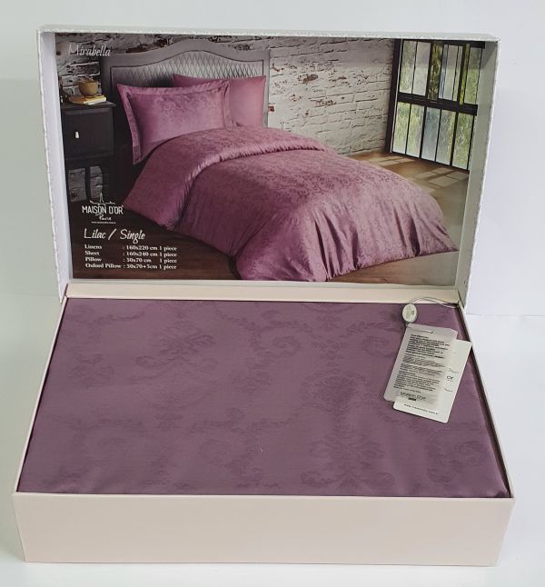 Постільна білизна Maison D'or сатин жаккард 160х220 Mirabella Lilac
