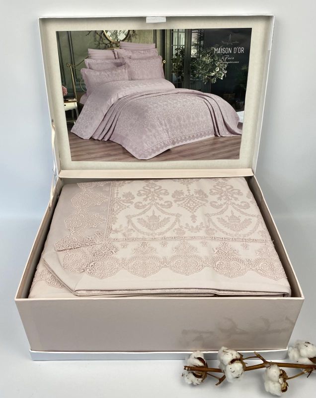 Набір Покривало + постіль Maison D'or Mirabella 260x260 Pudra