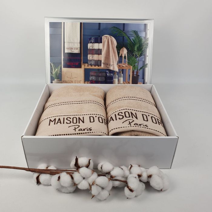 Рушники Maison D'or 2шт Beige-Brown