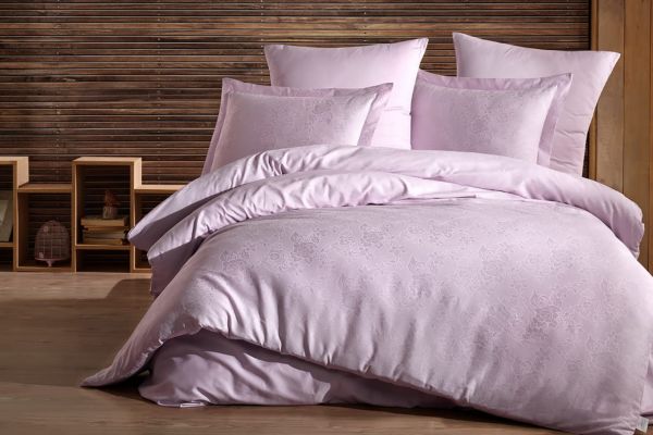 Постільна білизна Saheser Jacquard Vip Satin 200X220 Flower Lila
