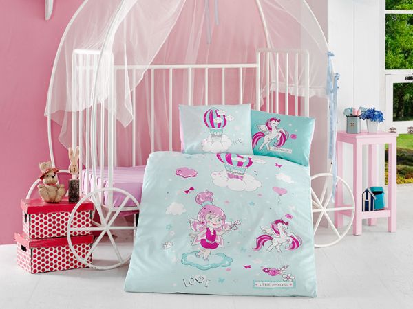 Постільна білизна CLASY ранфорс 100x150 см LITTLE PRINCESS V1 MINT