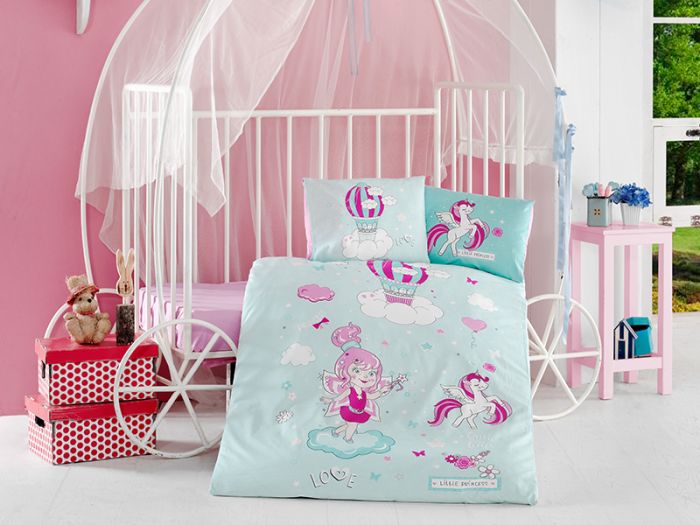 Постільна білизна CLASY ранфорс 100x150 см LITTLE PRINCESS V1 MINT