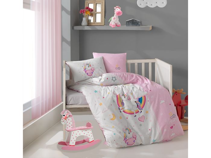 Постільна білизна CLASY ранфорс 100x150 см PONY V1 PEMBE