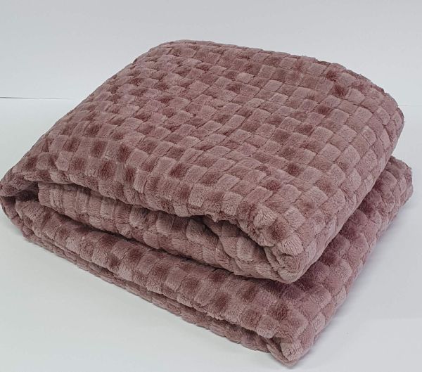 Покривало велюр шахмати 150х200 Lilac