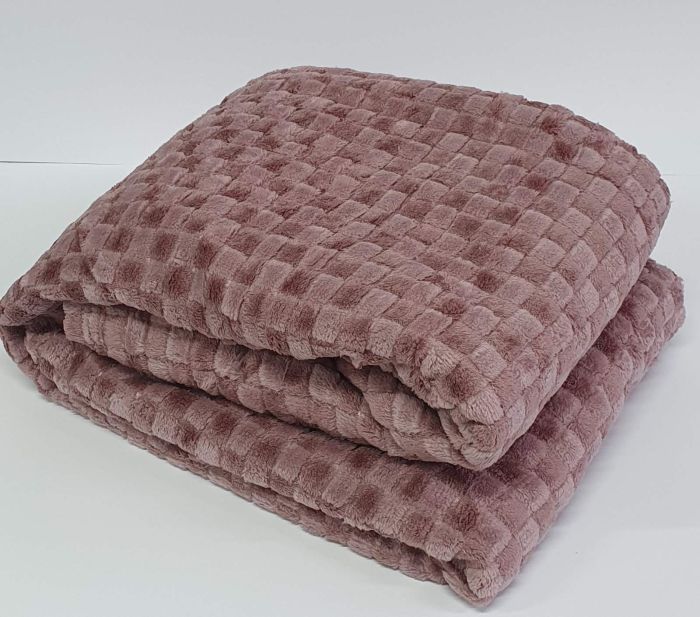 Покривало велюр шахмати 150х200 Lilac