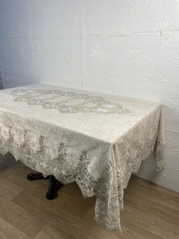 Скатертина Велюр Acme Tekstil 160x220 Lisa Cappucino PVS