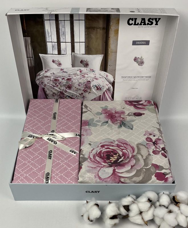 Постільна білизна CLASY ранфорс сімейна Desima V1 Pembe