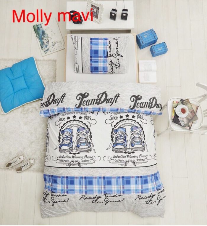 Постільна білизна Altinbasak ранфорс 160x220 Molly mavi