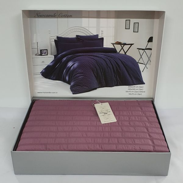 Постільна білизна Maison D'or сатин жатка 160х220 New Camile Cotton Dark Lilac
