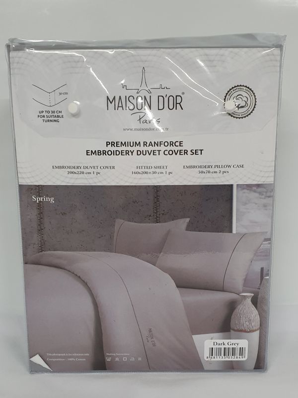 Постільна білизна Maison D'or преміум ранфорс 200х220 Dark Grey