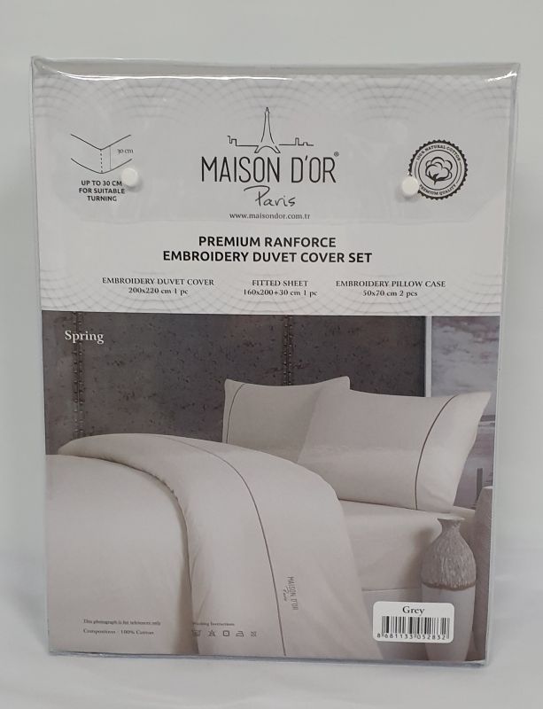 Постільна білизна Maison D'or преміум ранфорс 200х220 Grey