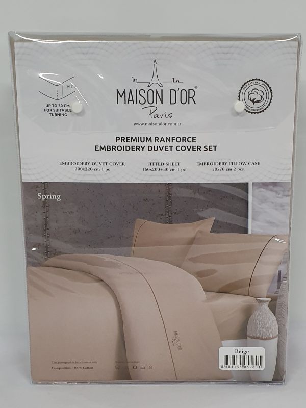 Постільна білизна Maison D'or преміум ранфорс 200х220 Beige