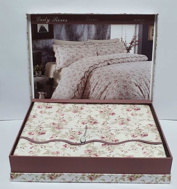 Постільна білизна Maison D'or сатин 160х220 Lady Roses Beige