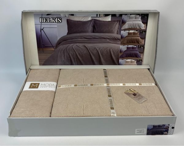 Покривало Moda Box 240х260 з наволочками Belkis Bej