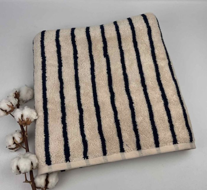 Рушник 75x150 Beige/Blue lines
