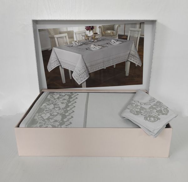 Скатертина Set Maison D'or 160х270+6psc Palmer Gri