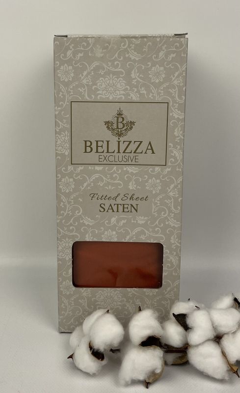 Простирадло на резинці з наволочками Belizza 180x200+30см сатин Oranj