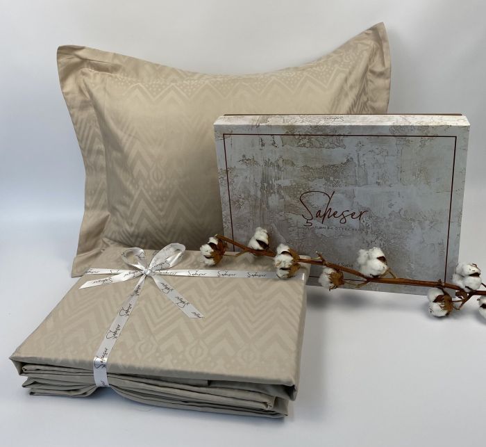Постільна білизна Saheser Jacquard Vip Satin 200X220 Golden Bej
