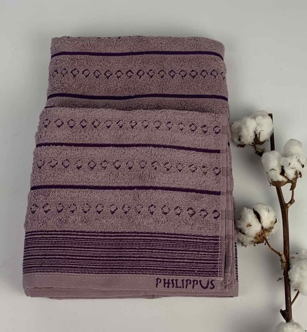 Набір рушників Philippus Slow Cotton 2 шт Timoxa Фіолетовий(Е847)