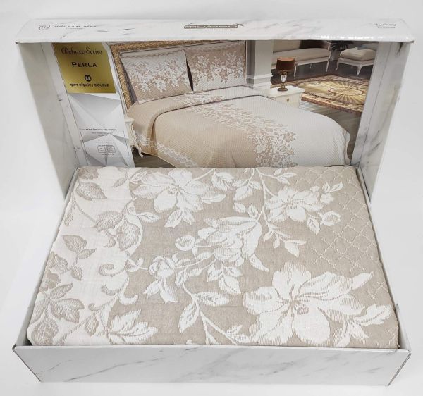 Покривало My Bed Жакард 240x260 з наволочками Perla Beige