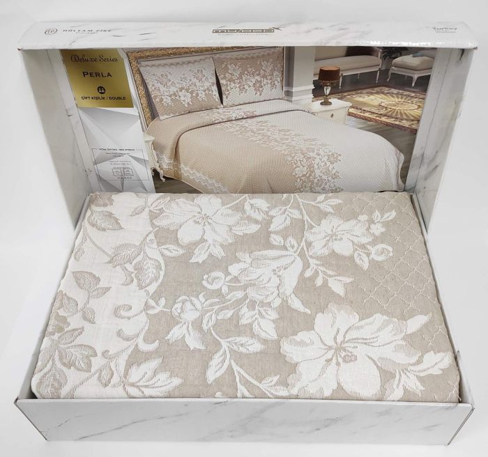 Покривало My Bed Жакард 240x260 з наволочками Perla Beige