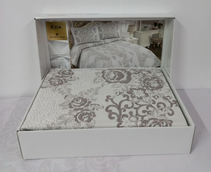 Покривало My Bed Жаккард 240x260 з наволочками Eda Cappucino
