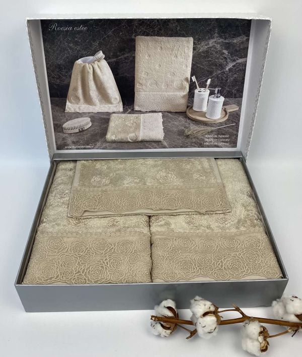Рушники Maison D'or 3шт Roesia Este Beige