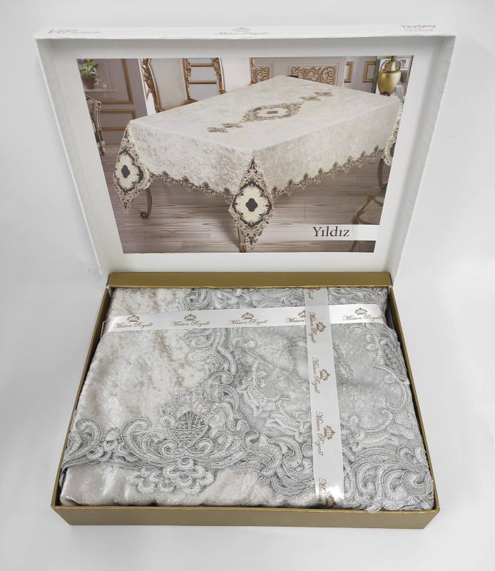 Скатертина Велюр Maison Royale 160x220 Yildiz Grey