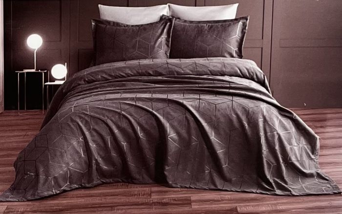 Покривало Moda Box 240х260 з наволочками Ferda Anthracite