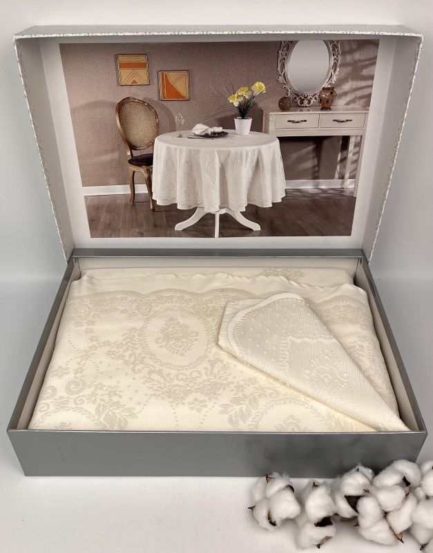 Скатертина Set Maison D'or Q180+Q170+6pcs+6psc Marinella T.Cloth Ecru