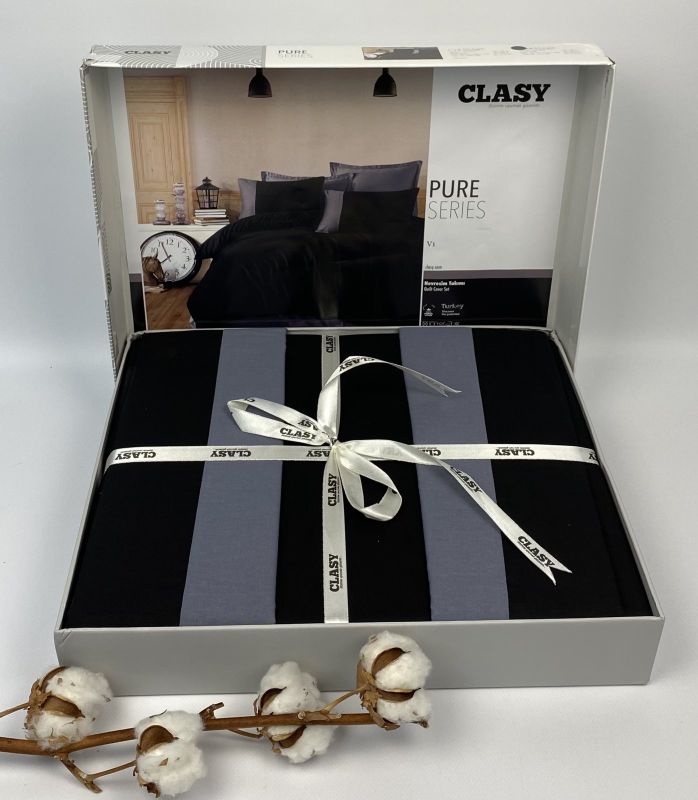 Постільна білизна CLASY ранфорс 160x220 см Pure Series V-1 Siyah